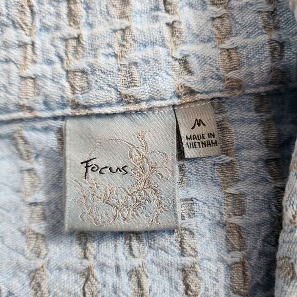 Focus Waffleknit Collared Vest Wmns Sz Med Art To Wear Lagenlook Artsy Bold Wood - Picture 4 of 4